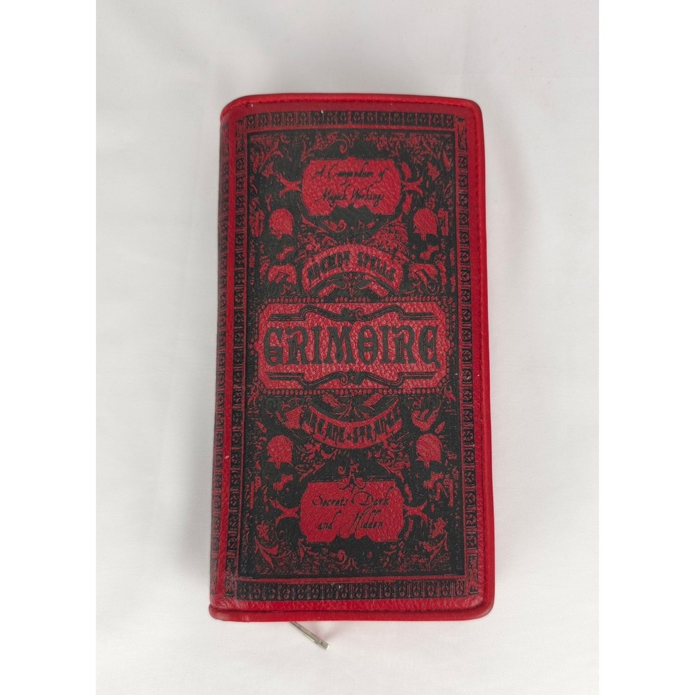 Ashley M Artist Series Red‎ Grimoire Zip Wallet Clutch Spider Web Goth Witch